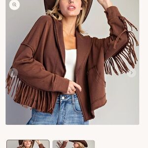 Brown Fringe Jacket
